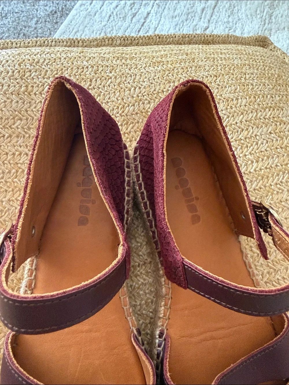 Naguisa Silencio Espadrille Sandals Burgundy 38